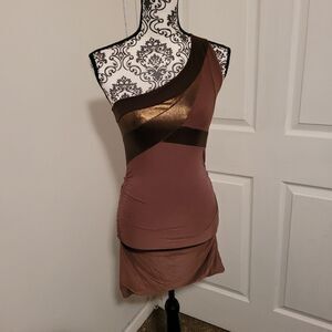 Polaris body Fitted one shoulder mini dress